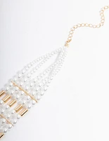 Gold Multi-Row Pearl Choker