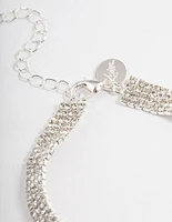 Silver Cup Chain Interlaced Tennis Bracelet