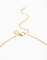 Gold Plated Mini Freshwater Pearl Molten Disc Necklace