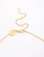 Gold Plated Mini Freshwater Pearl Disc Station Necklace
