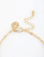 Gold Plated Cubic Zirconia Station Classic Bracelet