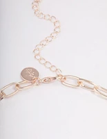 Rose Gold Diamante Oval Link Choker