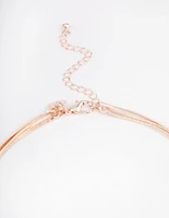 Rose Gold Flat Snake Chain Y-Shape Necklace