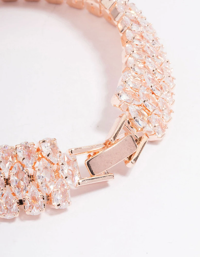 Rose Gold Multi Stone Tennis Bracelet