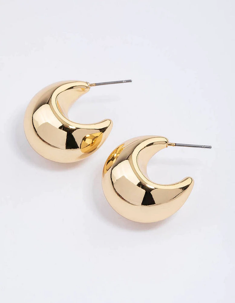 Gold Plated Chunky Bubble Hoop Earrings