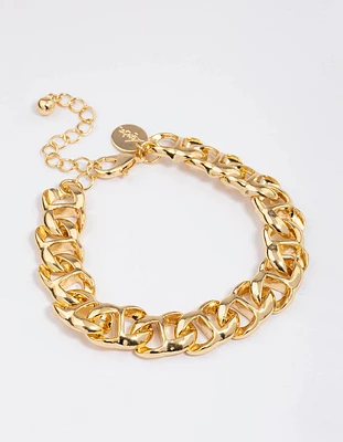 Gold Plated Figure Eight Chain Bracelet
