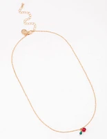 Gold Apple Pendant Necklace