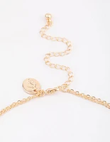 Gold Double Row Circle Boho Pendant Necklace