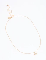 Gold Dainty Planet Pendant Necklace