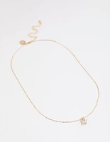 Gold Diamante Mini Star Necklace