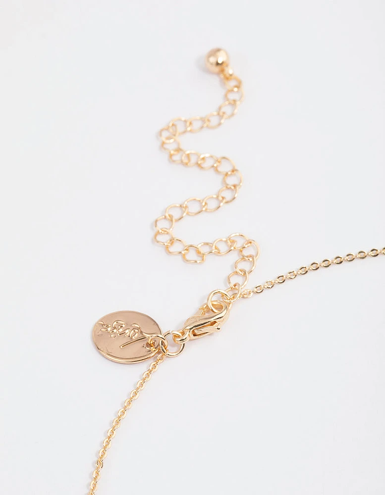 Gold Diamante Mini Star Necklace