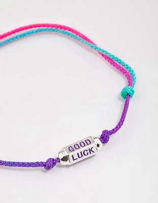 Fabric Good Luck Charm Toggle Bracelet