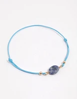 Fabric Dainty Semi-Precious Pendant Bracelet