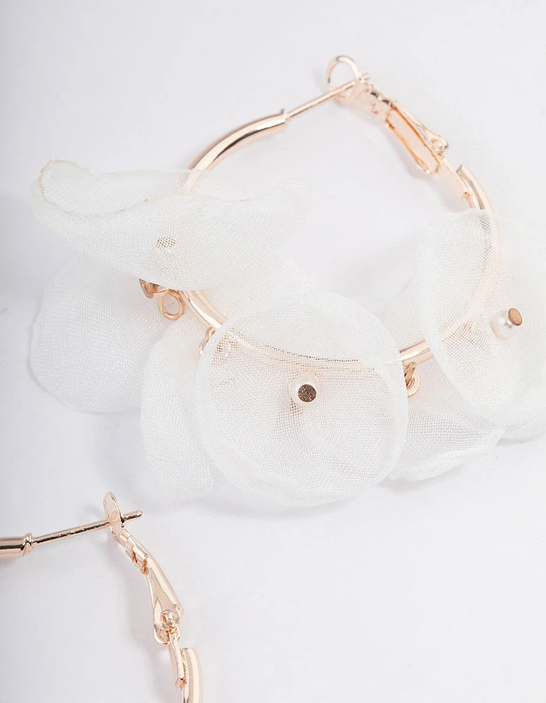 Rose Gold Petal Hoop Earrings