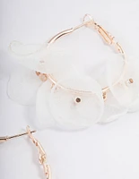 Rose Gold Petal Hoop Earrings