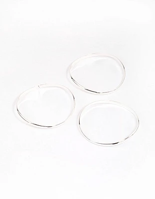 Silver Plated Brass Irregular Smooth Bracelet Pack