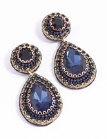 Gold Stone Drop Earrings