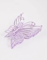 Coated Lilac Detailed Butterfly Hair Claw Clip