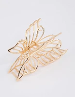 Gold Detailed Butterfly Hair Claw Clip