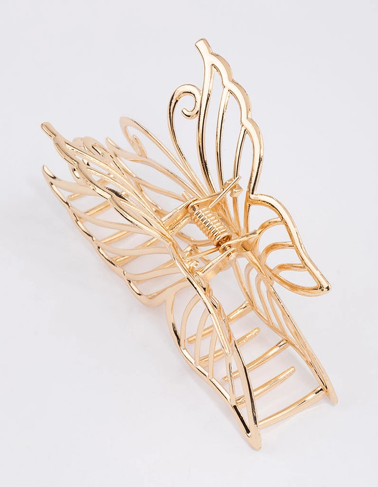 Gold Detailed Butterfly Hair Claw Clip