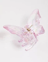 Pink Iridescent Butterfly Hair Claw Clip