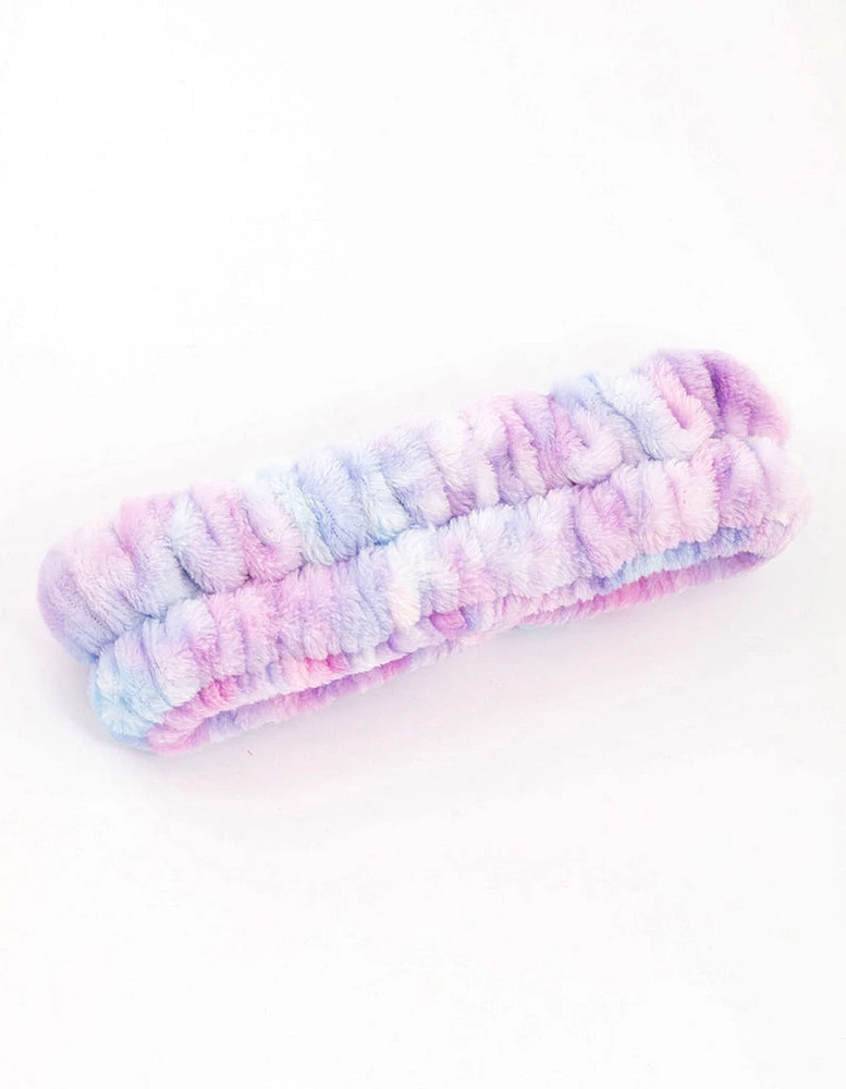 Tie Dye Blue & Purple Fluffy Headband