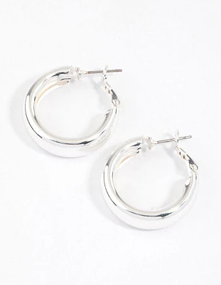 Silver Core Clean Hoop Earrings & Polishing Set