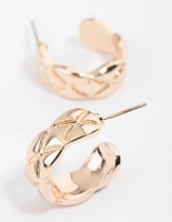 Gold Quilted Hoop Earrings & Polishing Set