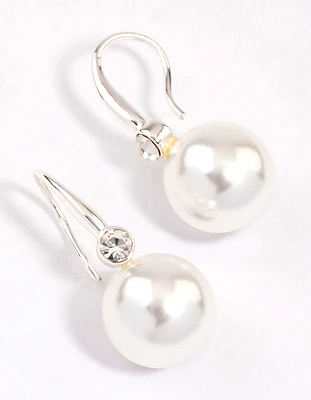 Silver Classic Diamante Hook Earrings & Polishing Set