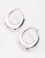 Silver Open Circle Stud Earrings & Polishing Set