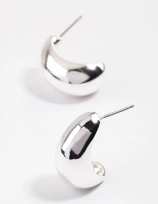 Silver Chunky Bubble Hoop Earrings & Polishing Set