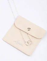 Silver Linked Circle Diamante Necklace & Polishing Set