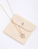 Gold Pave Butterfly Necklace & Polishing Set