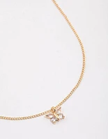 Gold Diamante Butterfly Necklace & Polishing Set