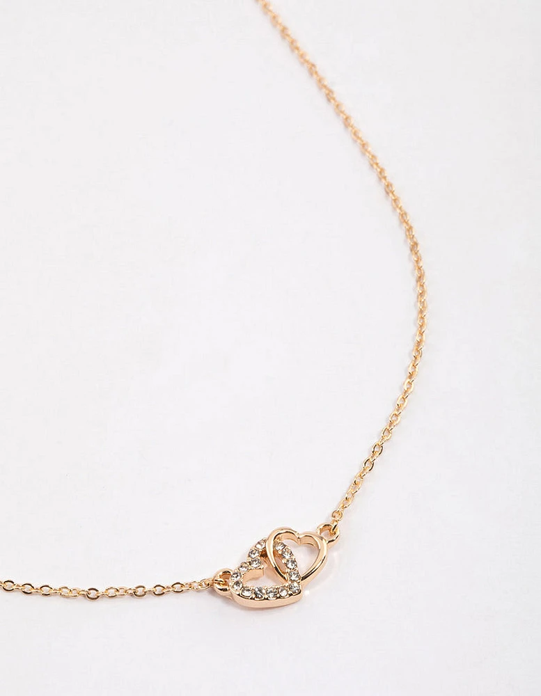 Gold Linked Heart Necklace & Polishing Set