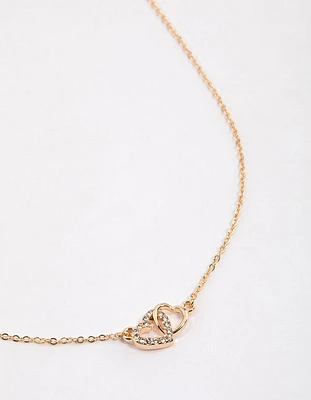 Gold Linked Heart Necklace & Polishing Set