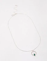 Rhodium Open Circle Baguette Necklace & Polishing Set