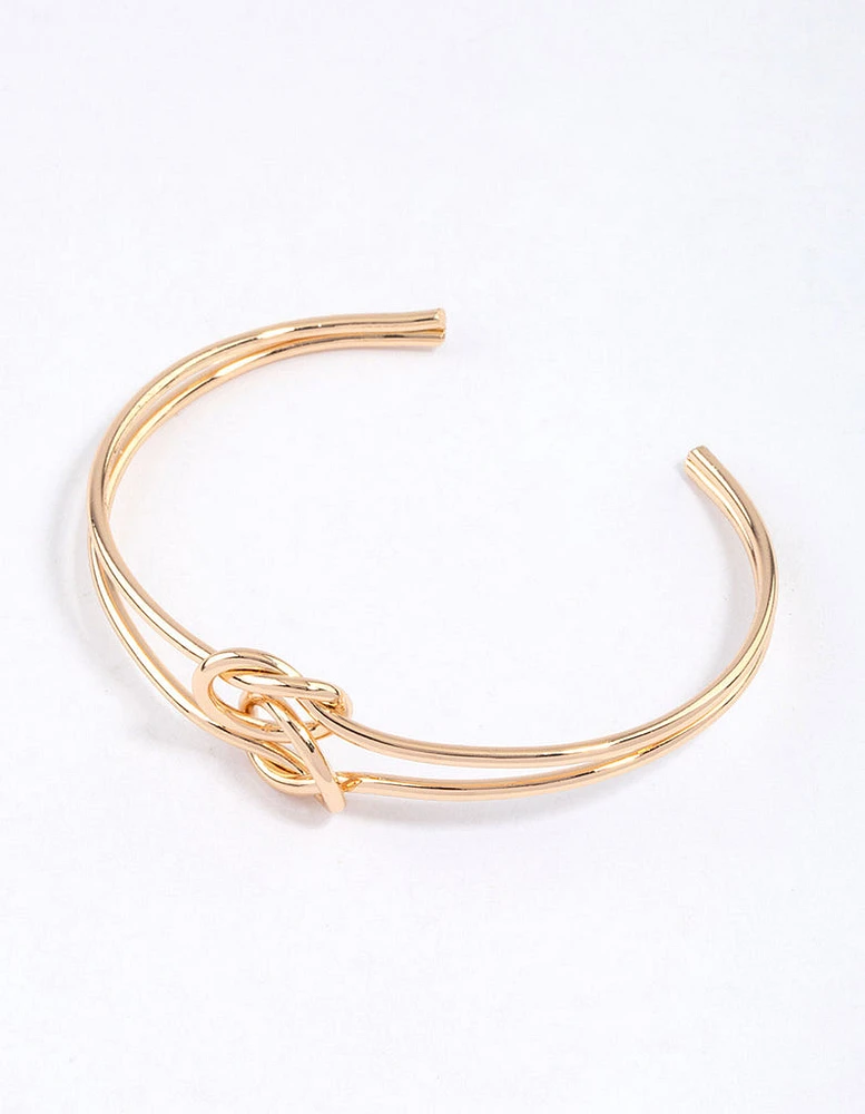 Gold Pretzel Open Cuff & Polishing Set