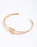 Gold Pretzel Open Cuff & Polishing Set