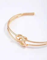 Gold Pretzel Open Cuff & Polishing Set