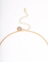 Gold Fine Pearly Chain Long Necklace