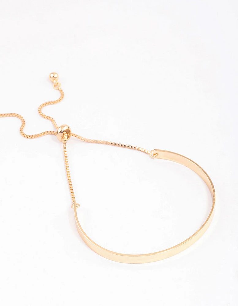 Gold Simple Solid Bangle Toggle Bangle