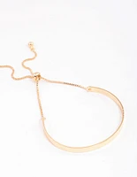 Gold Simple Solid Bangle Toggle Bangle