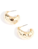 Gold Plated Textured Bold Hoop Earrings