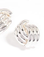 Silver Plated Knotted Stud Earrings