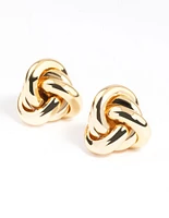 Gold Plated Classic Knotted Stud Earrings