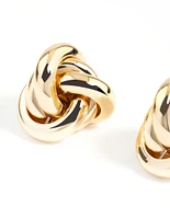 Gold Plated Classic Knotted Stud Earrings