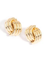 Gold Plated Knotted Stud Earrings