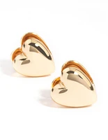 Gold Plated Heart Huggie Earrings