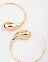 Gold Threaded Gold Hoop Earrings